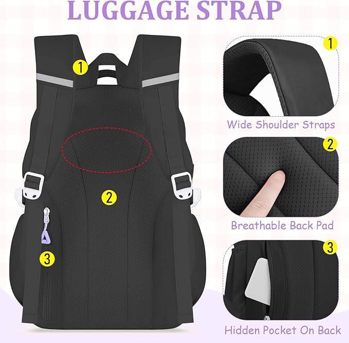 Kids Backpacks for Girls - Cute Girls Backpack for Elementary, Middle and High School Students - 18" School Bookbag