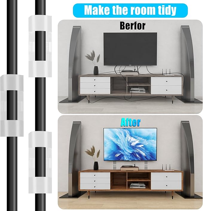 XHF 50pcs Medium Self Adhesive Cable Clips White,Wire Clips Cable Management Wire Organizer Cord Holder for Under Desk, Car, Wall, TV PC Ethernet Cable (Pack of 2)
