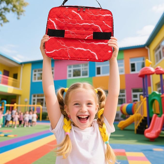 Lunch Box for Kids Boys with Reusable Snack Bag Cute Insulated Lunch Bag for Preschool Kindergardent Elementary Lonchera Para Mujer