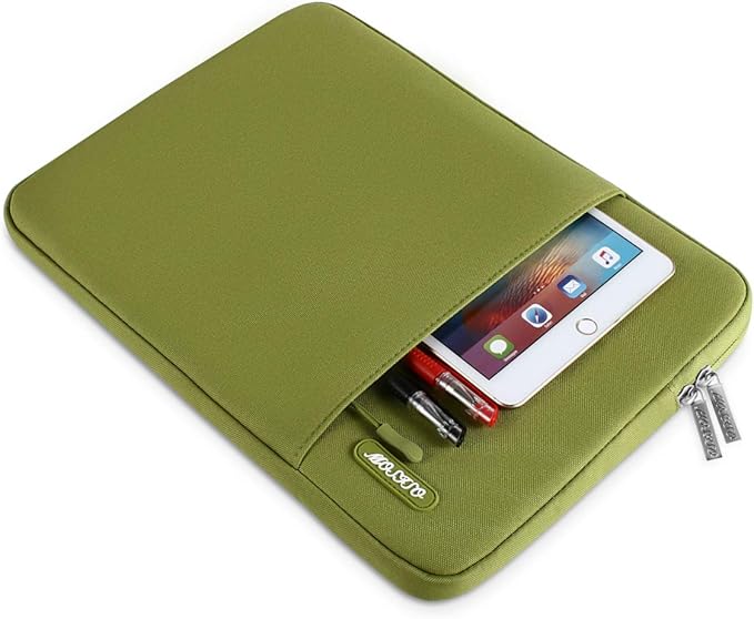 MOSISO Laptop Case 14 inch, 14 inch Laptop Sleeve Compatible with HP Lenovo Dell ASUS Acer, HP Stream, Dell Latitude, Lenovo IdeaPad, Polyester Vertical Computer Sleeve Bag with Pocket, Chartreuse