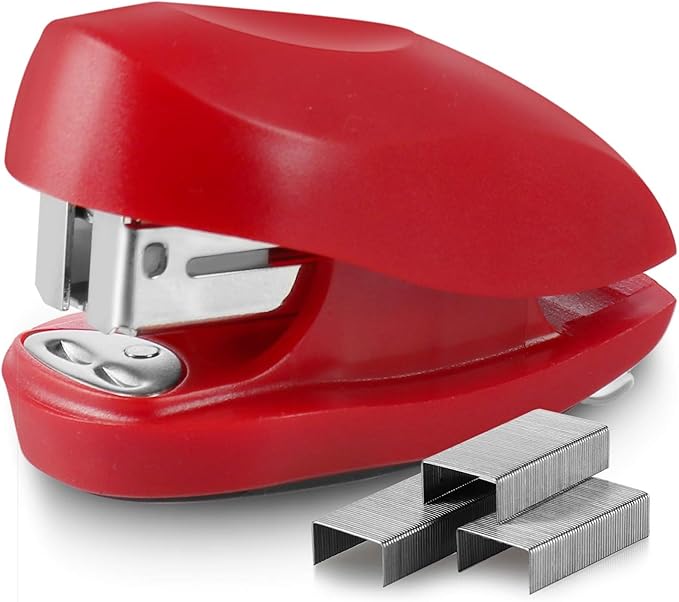 Swingline Red Mini Stapler With Staples, Tot, 12 Sheet Capacity, Small Stapler With Built In Staple Remover & 1000 Standard Staples, Staple Storage, Cute Compact Travel Size Stapler For Adults & Kids.