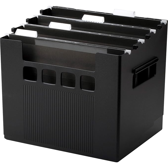 Pendaflex 43013 Desktop File w/Hanging Folders, Letter, Plastic, 12 3/4 x 10 x 11, Black