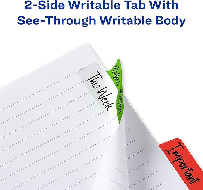 Avery 74866 Ultra Tabs Repositionable Tabs, 2.5 x 1, Assorted Primary, 48/PK