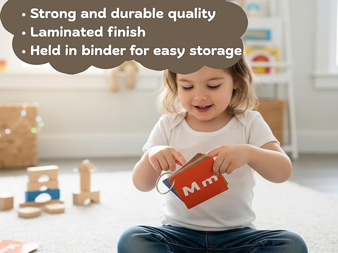 Alphabet Flashcards, 26 Educational Double-Sided Flashcards, A-Z Letters of The Alphabet, Perfect for Kids Toddlers