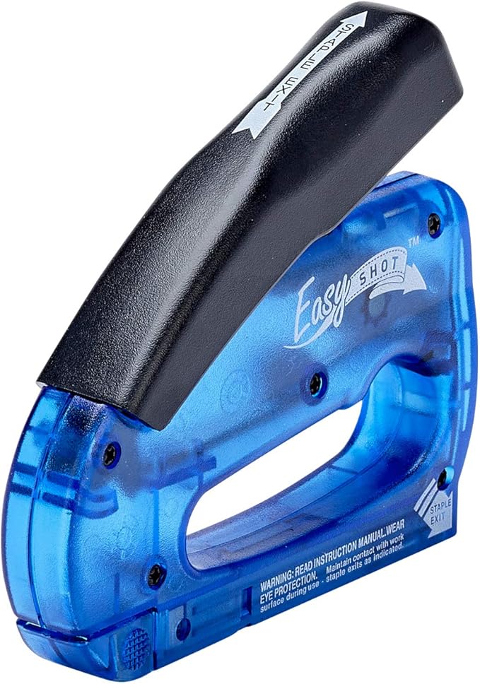 Arrow 5650DTB-6 Easy Shot Staple Gun, Manual Stapler for Decorating and Crafts, Includes Stapling base and 400 JT21 Staples, Blue