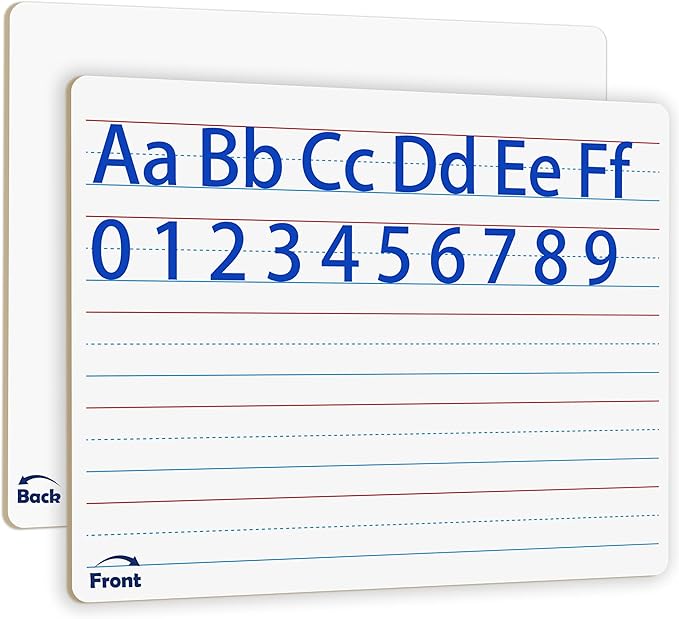 2pack 9x12 inches Dry Erase Board Lapboard Reusable Lined Erasable Ruled Writing Note Pad Lapboard,Blank Whiteboard on Reverse Mini Whiteboard,Small White Board Dry Erase for Classroom