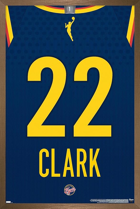 WNBA Indiana Fever - Caitlin Clark Jersey Wall Poster, 22.4L" x 14.7W", Bronze Framed Version