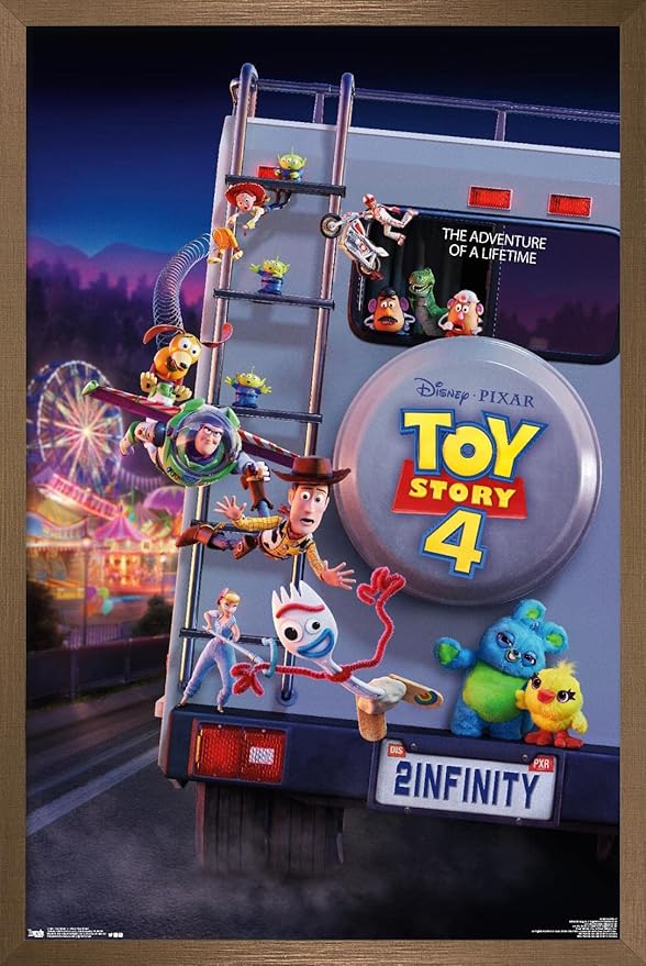 Trends International Disney Pixar Toy Story 4 - Final One Sheet Wall Poster, 14.725" x 22.375", Bronze Framed Version