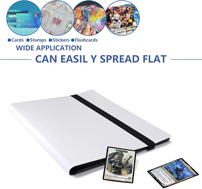 Card Binder, Premium Card Book for 360 Cards, Sturdy Card Album for Collectible Cards, Side-Loading Card Collection Folder for TCG, MTG, Other Game Cards, Sport Cards, White, TM10001-7