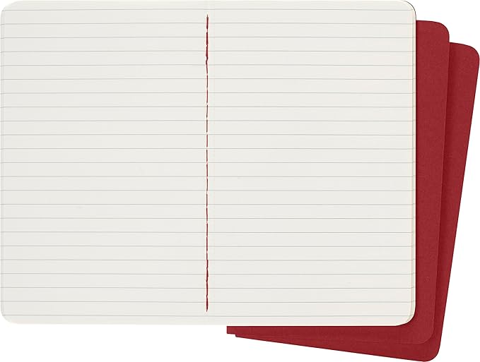 Moleskine Cahier Journal, Soft Cover, Large (3.5" x 5.5") Ruled/Lined, Black, 80 Pages (Set of 3)
