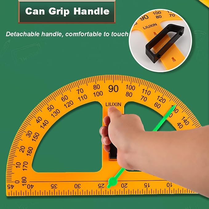 Magnetic Triangular Scale Ruler Set Drafting Tools Mathematics Protractor Pencil Compass, Math Geometry Classroom Teaching Measurement Set Oversized Ruler (45 ° and 60 ° Triangular Rulers)