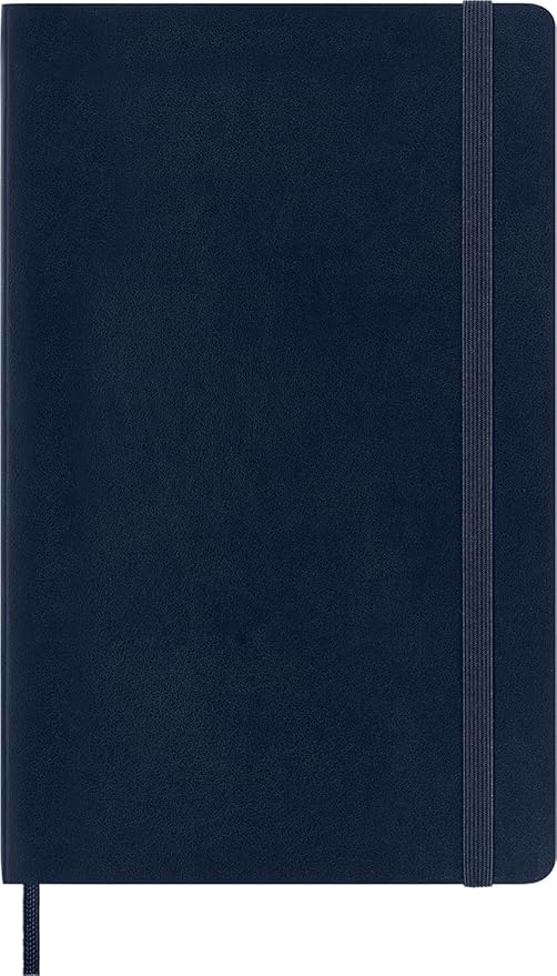 Moleskine Classic Notebook, Soft Cover, Large (5" x 8.25") Plain/Blank, Sapphire Blue, 192 pages