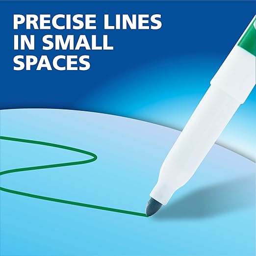 EXPO Dry Erase Markers Set Mixed Tip White Board Markers with White Board Eraser Assorted Colors 11 Count