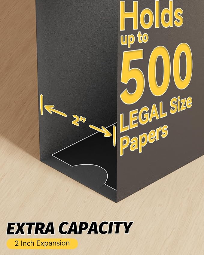 Ansook Extra Capacity Hanging File Folders Legal Size,Heavy Duty 2 Inch Expansion Hang Folder,12 Pack Reinforced File Cabinet Folders with 1/5 Tabs,Expandable File Folder Organizer for File Frame Box