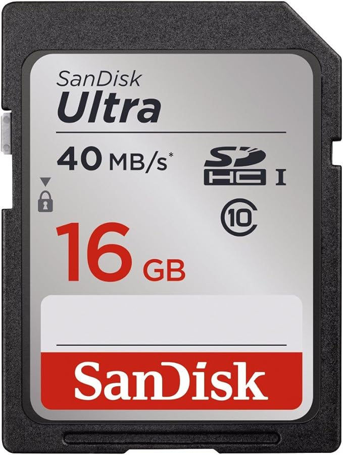 SanDisk Ultra 16GB Class 10 SDHC Memory Card Up To 40MB/s- SDSDUN-0016G-G46 [Older Version]