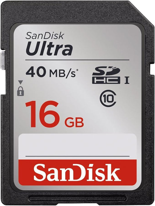SanDisk Ultra 16GB Class 10 SDHC Memory Card Up To 40MB/s- SDSDUN-0016G-G46 [Older Version]