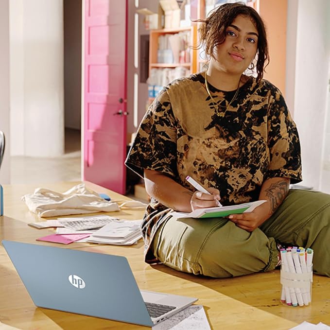 HP 15 AI-Powered Copilot Laptop, 15.6" FHD Touchscreen, 8-Cores Intel Core i3-N305 Processor, 8GB RAM, 512GB PCIe SSD, HDMI, HD Camera, Numeric Keypad, Wi-Fi 6, Windows 11 Home, Blue