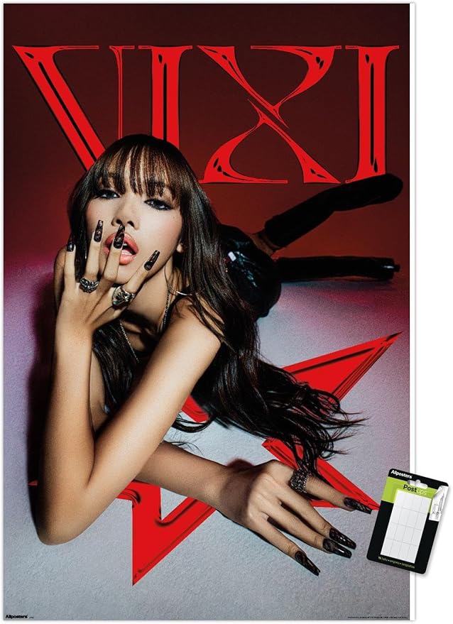LISA - VIXI Red Star Wall Poster, 34L" x 22.4W", Premium Poster & Mount Bundle