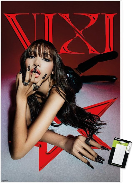 LISA - VIXI Red Star Wall Poster, 34L" x 22.4W", Premium Poster & Mount Bundle