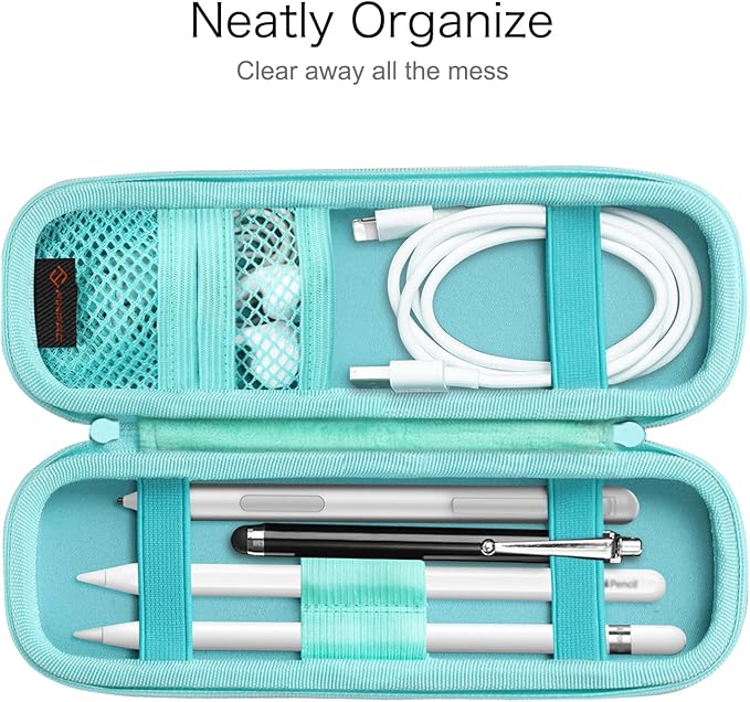 Fintie Holder Case for Apple Pencil Pro, Apple Pencil (USB-C / 1st / 2nd Generation), PU Leather Carrying Bag Sleeve Compatible with Pen, USB Cable, Samsung Stylus, Spring Bloom