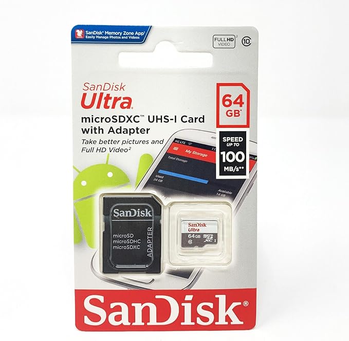 Made for Amazon SanDisk 64GB microSD Memory Card for Fire Tablets and Fire -TV