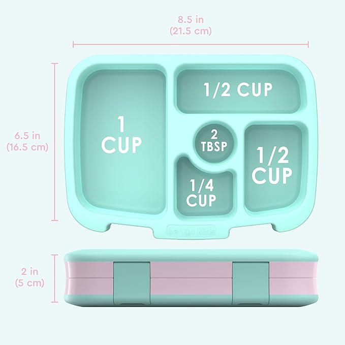 Bentgo Kids Prints Leak-Proof, 5-Compartment Bento-Style Kids Lunch Box - Ideal Portion Sizes for Ages 3-7, Durable, Drop-Proof, Dishwasher Safe, & PFAS & BPA-Free Materials (Leopard)