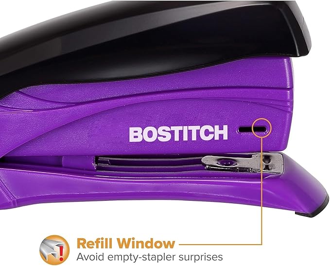 Bostitch Office Inspire 15 Sheet Stapler - One Finger, No Effort, Spring Powered Stapler - Assorted Colors, No Color Choice (1491)