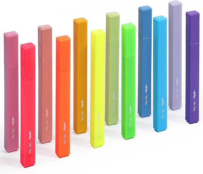 Mr. Pen- Aesthetic Highlighters, 12 pcs, Chisel Tip, Vibrant Colors, Bible Highlighters and Pens No Bleed