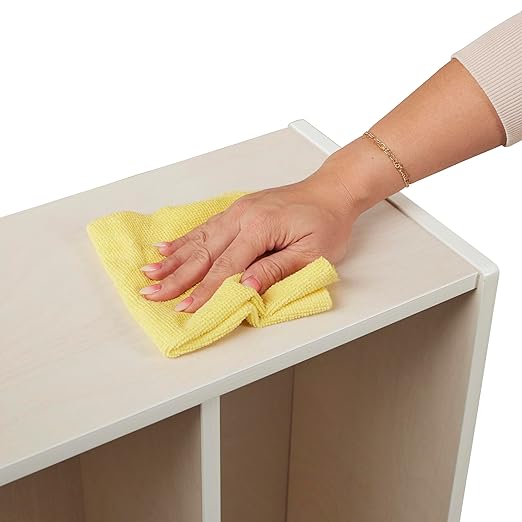 ECR4Kids 2-Section Coat Locker with Bench and Cubby Storage, Classroom Furniture, White Wash