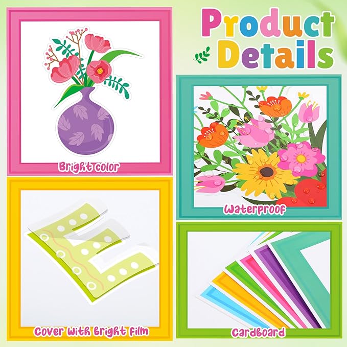 Qilery Grow Your Mindset Bulletin Board Set Spring Floral Classroom Decorations - Motivational Potted Plant Flower Cutouts for Teachers - Positive Affirmations Wall Art for Elementary School Counselor