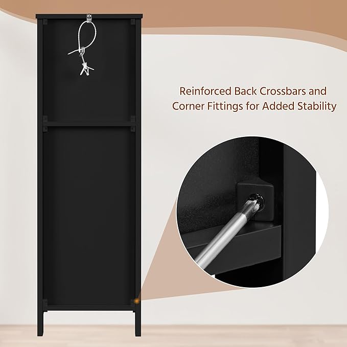 Yaheetech Bathroom Storage Cabinet, Small Floor Cabinet with 2 Removable Drawers, Slim Storage Organizer Rack Stand for Bathroom/Kitchen/Corner/Small Space,Black
