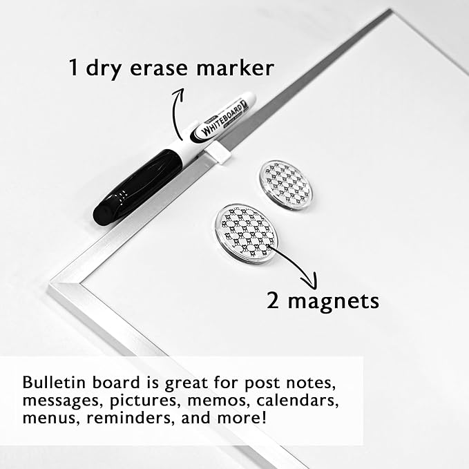 BAZIC 16" X 20" Aluminium Framed Magnetic Dry Erase Board