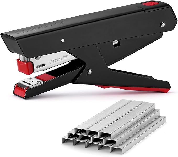 Arrow Plier Stapler Set, Metal Hand Stapler with 2520 Staples, Full-Strip Loading, 25 Sheet Capacity, Dual-Mode Anvil, One-Touch Staple Loading, Ergonomic Grip, for Office, School, Packaging