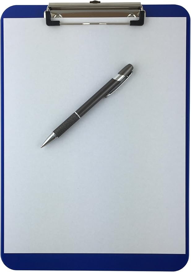 Trade Quest Plastic Clipboard Opaque Color Letter Size Low Profile Clip (Pack of 6) (Dark Blue)