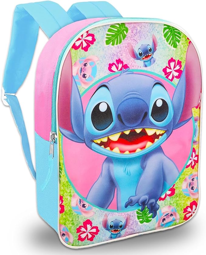 Disney Stitch Backpack with Lunchbox for Girls - Bundle 15" School Bag, Lunch Bag, Water Bottle, More | Lilo and Stitch School Backpack with Lunch Box Set for Kids