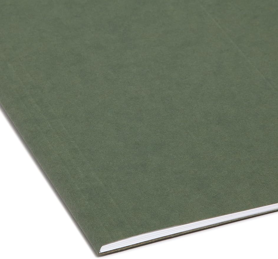 Smead Hanging File Folder with Tab, 1/5-Cut Adjustable Tab, Letter Size, Standard Green (64055), (Pack of 10, 250 Count Total)