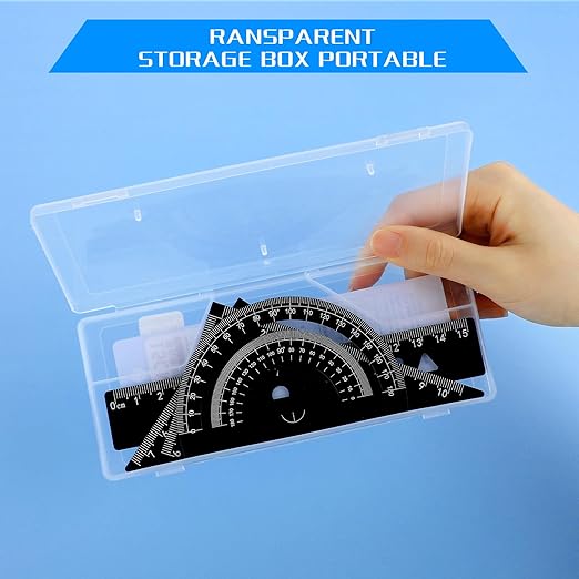 Metal Ruler Set 4Pcs Black Aluminum Alloy Triangle Rulers Straight Edge Ruler Geometric Protractor & Geometry Rulers Set for Drawing Drafting Supplies for Students Kids