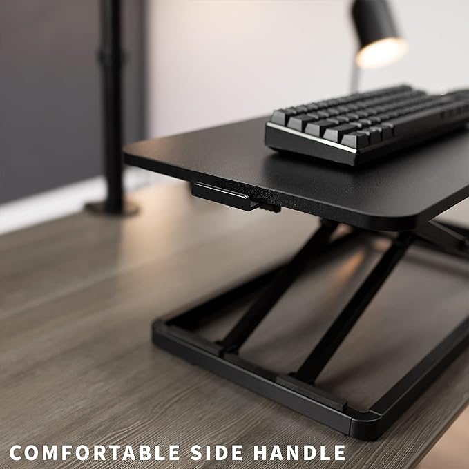 VIVO Single Top 24 inch Scissors Lift Keyboard and Mouse Riser, Height Adjustable Laptop Desk, For Ergonomic Sit Stand Workstations, Black, DESK-V024A