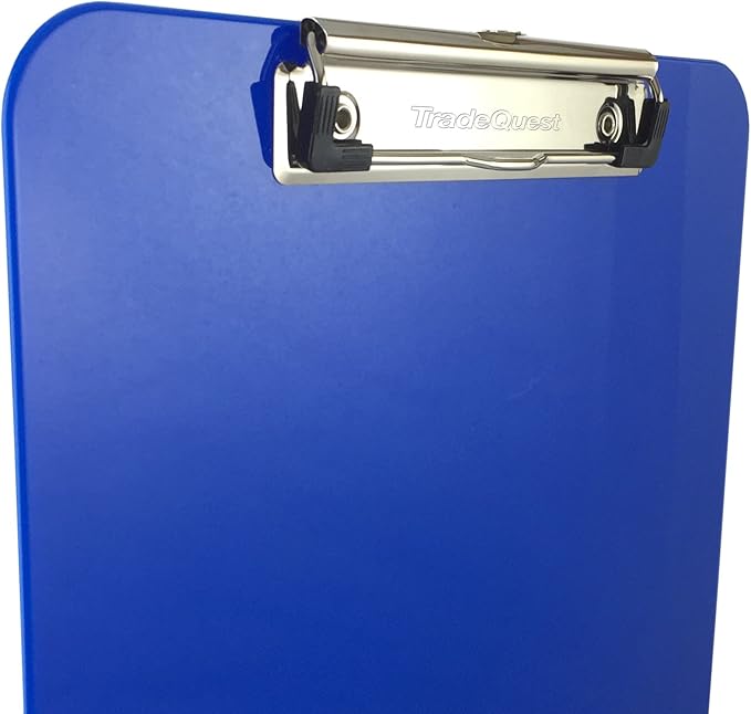 Trade Quest Plastic Clipboard Opaque Color Letter Size Low Profile Clip (Pack of 6) (Assorted)