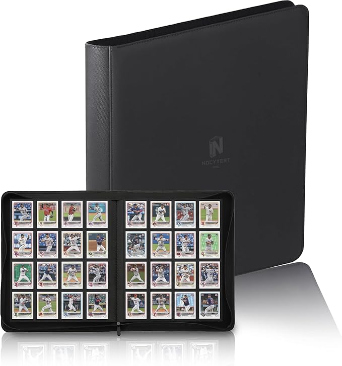 1000+ Pockets Premium Trading Card Binder, 16 Pockets Trading Card Binder Ringless Side Loading Trading,Card Holder Folders for MTG, TCG, Game Cards & Sports Cards(Black)