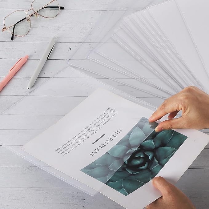 20 Pcs Rigid Print Protectors 8.5''x 11'' Waterproof Plastic Sheet Protectors for Prints Photos Postcard Poster(Clear)