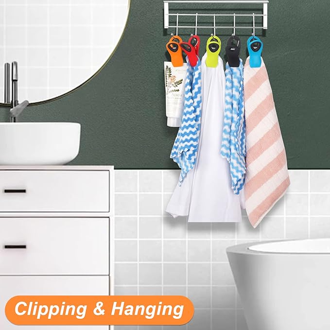 16 Pack Chip Clips Bag Clips, Office Paper Clamps, Multicolor Magnetic Clip for Food Packages, Multipurpose Plastic Clip for Food, Snack, Refrigerator, Kitchen, Paper, Binder Clips