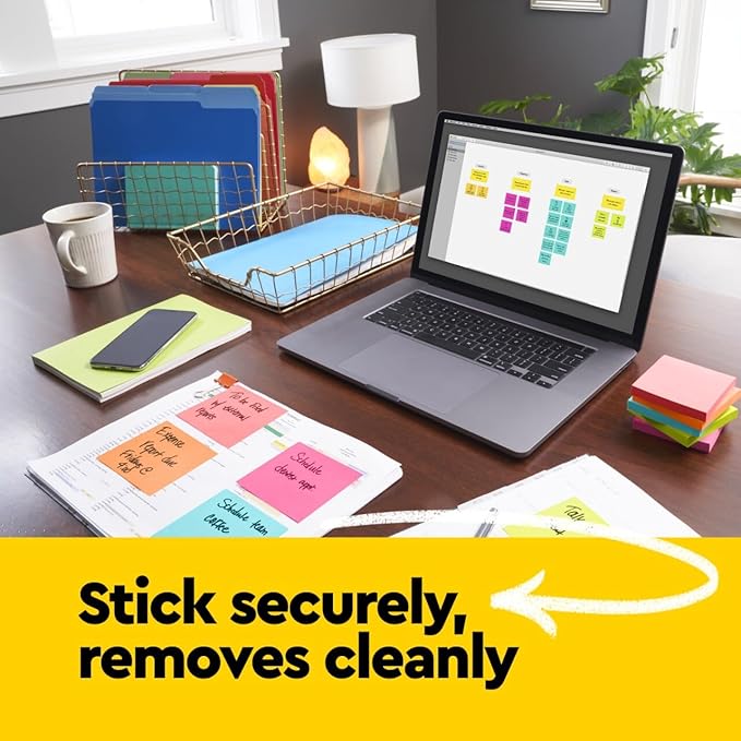 Post-it Mini Notes, 1 3/8 in. x 1 7/8 in., 4 Sticky Notes Pads, 50 Sheets per Pad, Poptimistic Collection, New Year Organization or Second Semester School Supplies