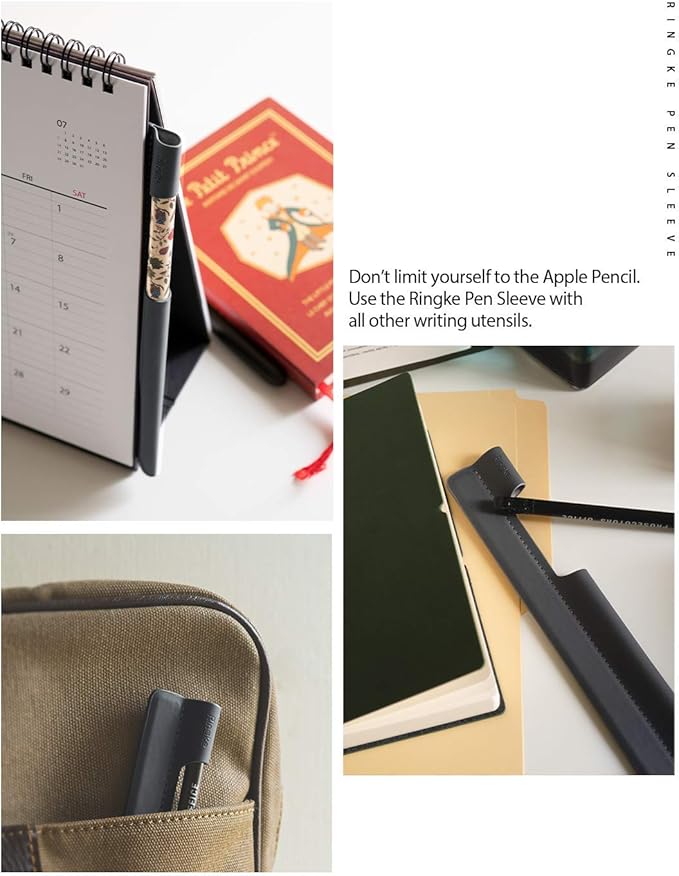 Ringke Pen Sleeve Charcoal Gray Designed for Apple Pencil, Journal, Tablets, and More