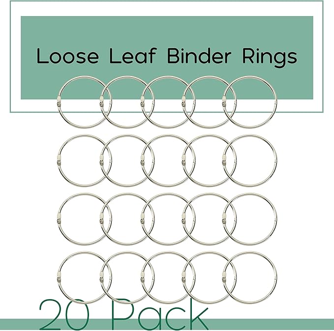 Mr. Pen- Loose Leaf Binder Ring, 20 Pack, 2 Inch, Binder Rings, Book Rings