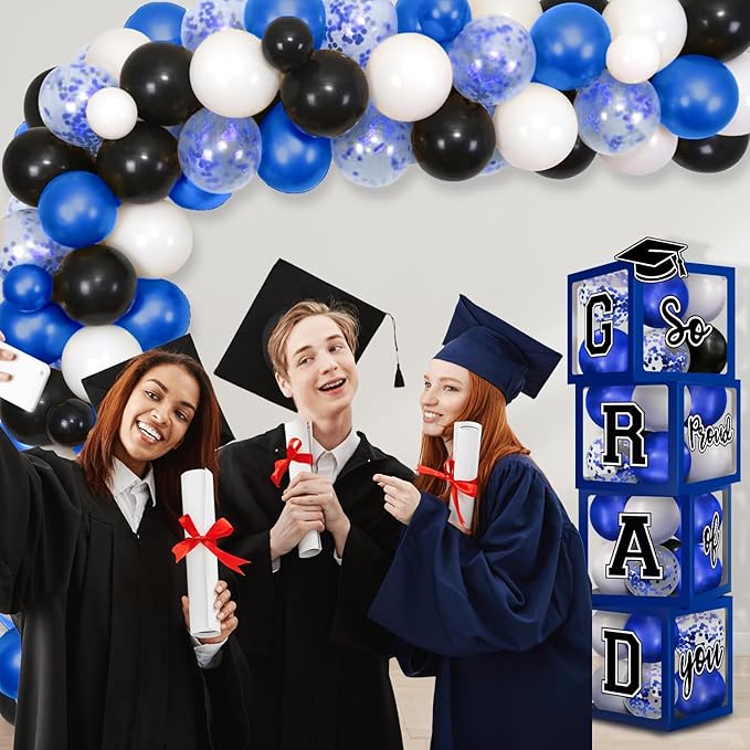 2026 Graduation Decorations, Blue Graduation Decorations 2026 Arch Kit Boxes With Letters 2026 Grad for Middle School High School College ect.