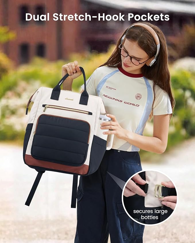 LOVEVOOK Puffer Laptop Backpack for Women, 17 Inch Work Backpack purse for Nurse Teacher, College Back to School Bookbag for Teen Girls, Personal Item Travel Bag Computer Daypack for Daily Commute