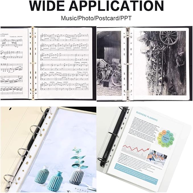 Sheet Protectors, HERKKA 700 Pack Heavy Duty Clear Plastic Page Protectors Sheet Reinforced 11-Hole Fit for 3 Ring Binder Fits Standard 8.5 x 11 Paper, 9.25 x 11.25 Top Loaded, Acid Free