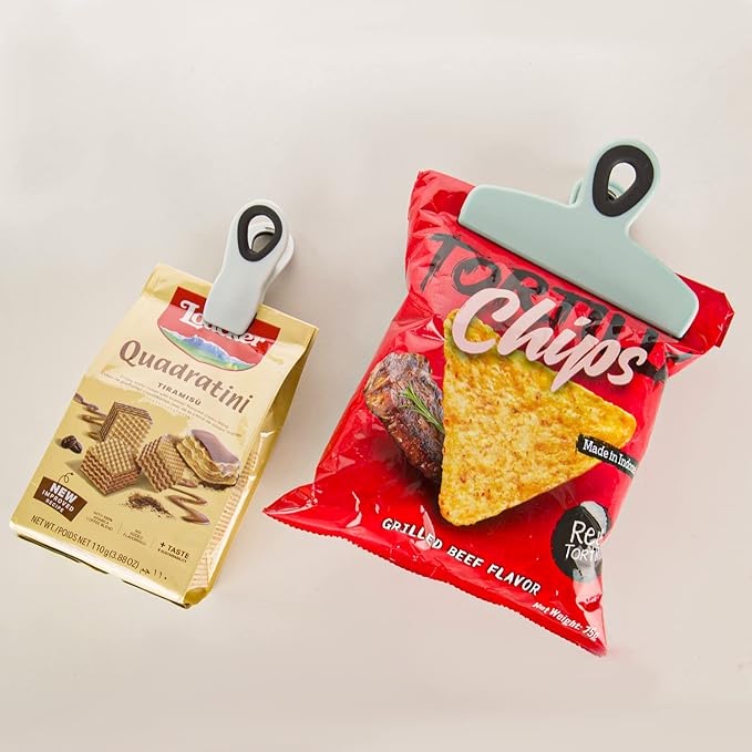 Magnetic Chip Clips - 8pcs Green, Ideal for Food Packages