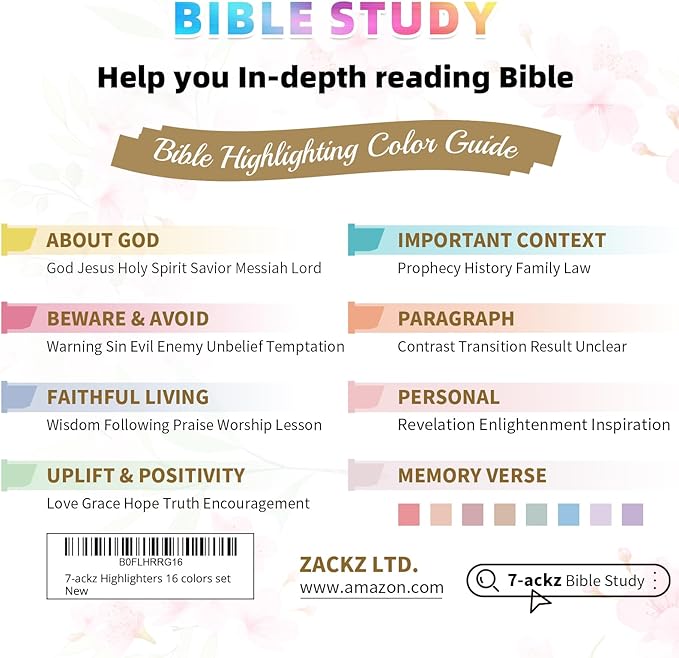 Pastel Bible Highlighter Markers 16 Pack, Cute Aesthetic Highlighters Assorted Colors Dry Quickly for Bible Study Journaling, Textbook Motivational Gift for Christians, Friends